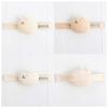 Y-1066 Pompkins BABY 100% Cotton Wrist Rattle [Rabbit, Bear, and Dog Series] Made In Japan (Rabbit (Natural))