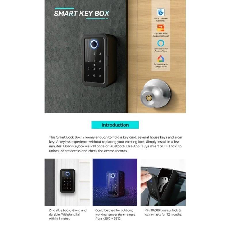Portable Smart Fingerprint Digital Key Box TT Lock Security Password Boxes Inteligente Electronic Lock Boxes
