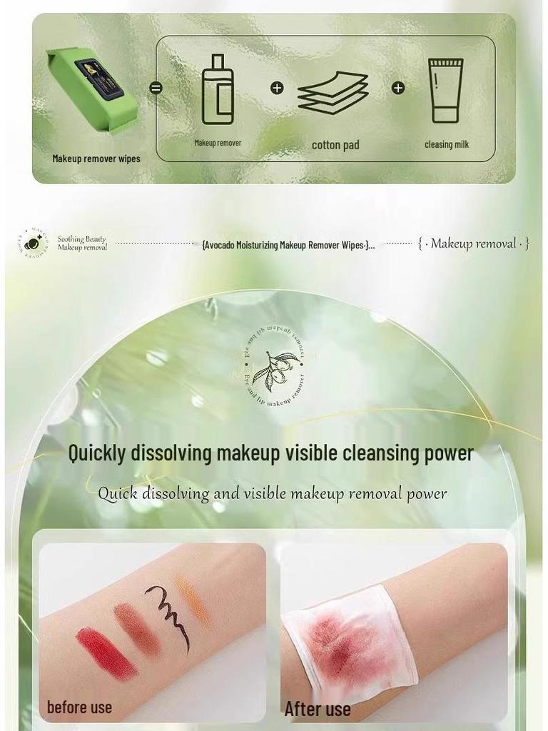 **Avocado Deep Cleansing Makeup Remover Wipes (2 Large Packs) - New Customer Special: $0.01**