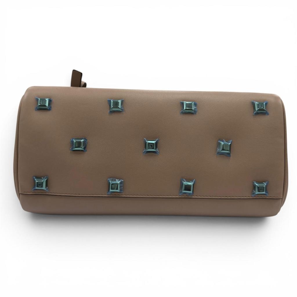 Ausgezeichnete Salvatore Ferragamo Handtasche Studio Gancini Weiches Leder 2-Wege Braun Gebraucht