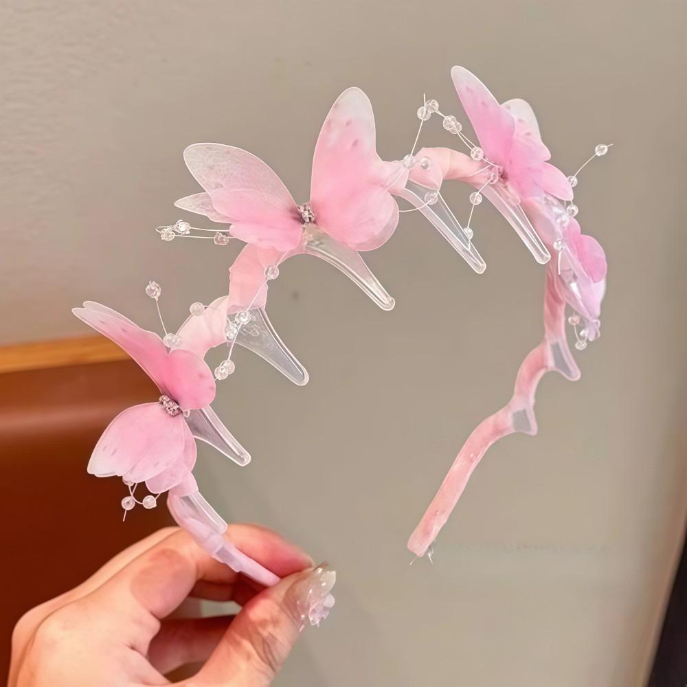 Cute Children Streamer Hair Hoop Shiny Fairy Pearl Hairband Gifts Princess Headband  for Kids Girls