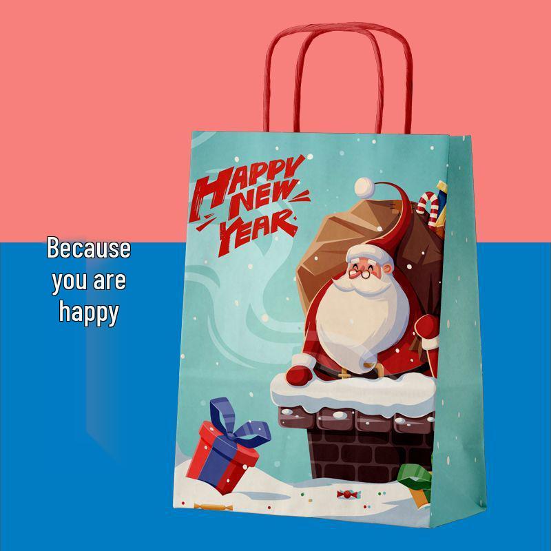 Holiday Gift Bags - Christmas, New Year, Spring Festival, Cartoon Party Favor Handled Paper Packaging