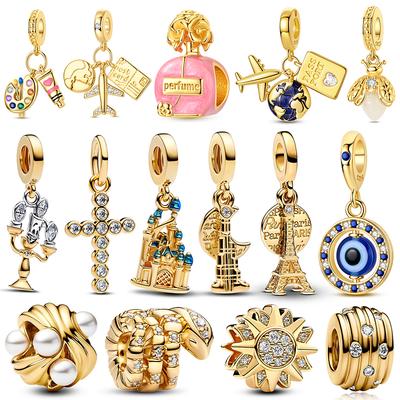 Original Charms New Rose Gold Elements Pendant Beads Fits Bracelet Bangle Necklace For Woman Luxury Diy Jewelry Making Gift