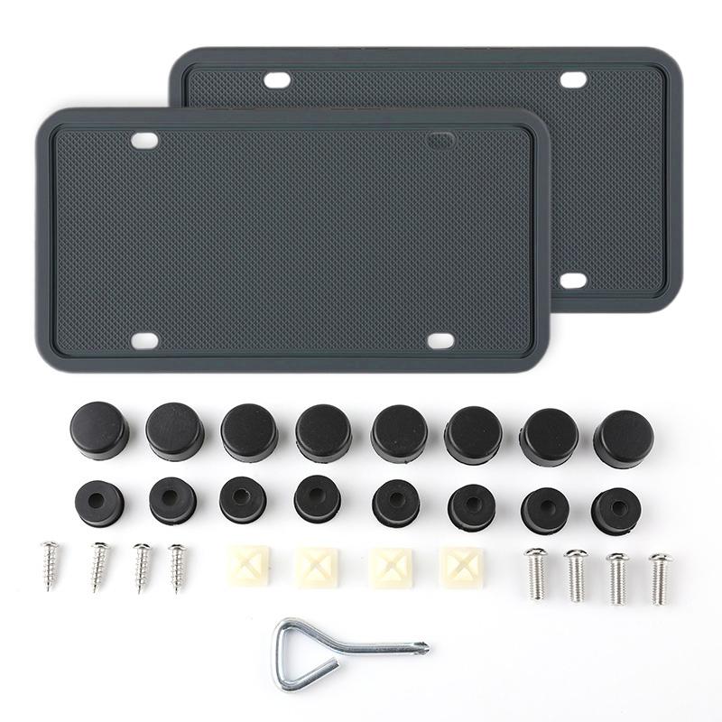 2 Τεμάχια Αντισκουριακό Σιλικονούχο Πλαίσιο Πινακίδας Κυκλοφορίας Gm Αμερικανικά Αυτοκίνητα Μαύρο Πλαίσιο Πινακίδας Κυκλοφορίας Βάση Χωρίς να Βλάπτει το Χρώμα