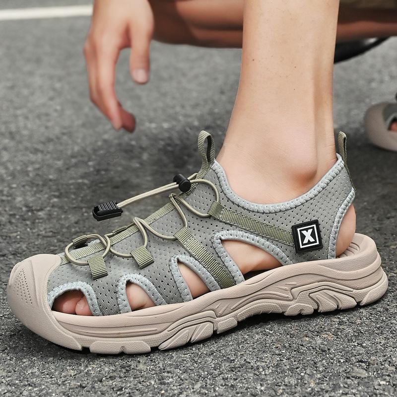 Fashion New Outdoor Men's Sandals Upstream Shoes Breathable Summer Aqua Shoes Rubber Air Mesh Sandals Wading Quick Drying Beach Sneakers