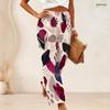Women High Waist Wide Leg Pants Abstract Geometric Fan Scale Print Loose Casual Long Trousers For Daily Wear