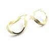 Les Trésors De Lily [M8975] - Gold Plated Hoop Earrings 'Ripples' - 32x20 Mm