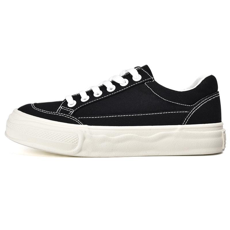 

женские парусиновые туфли на толстой подошве 2025 новинка супер огонь маленькие белые туфли универсальная повседневная обувь туфли на мягкой подошве с юбками 40 чёрный