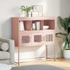 VidaXL Buffet rose 100,5x39x107 cm acier laminé à froid 853417