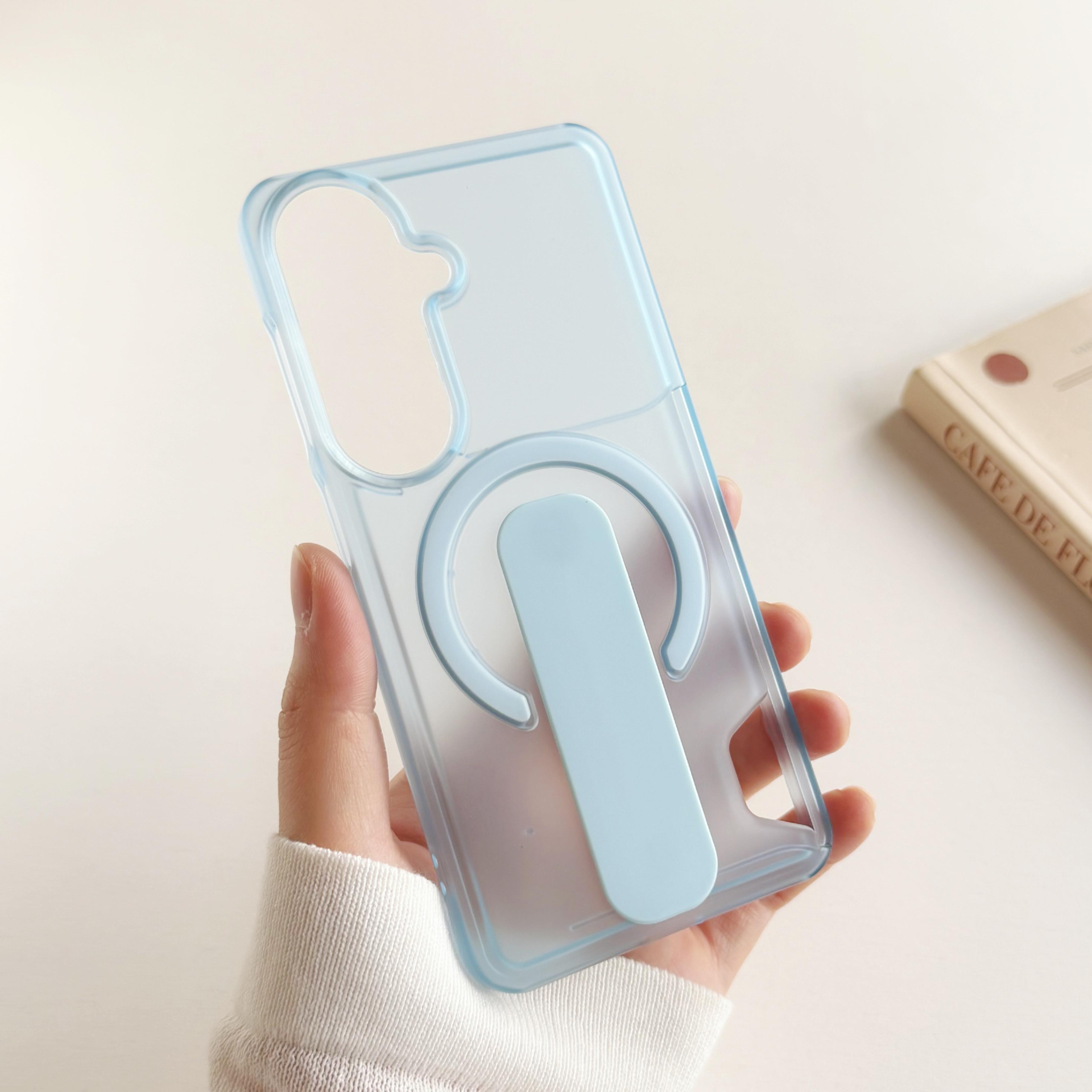 

Card Stand Holder For Magsafe Magnetic Case For Samsung S26 S25 S24 Ultra Plus Shockproof Translucent Frosted PC Hard Back Cover Galaxy S26 Ultra