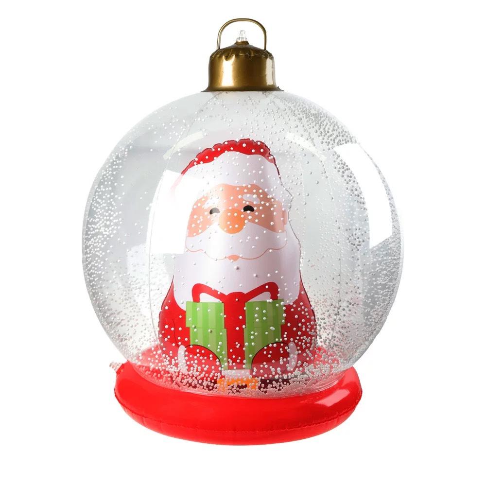 Inflatable Christmas Ball Set: Luminous Outdoor Decor with Cartoon Transparent Balls & Tree