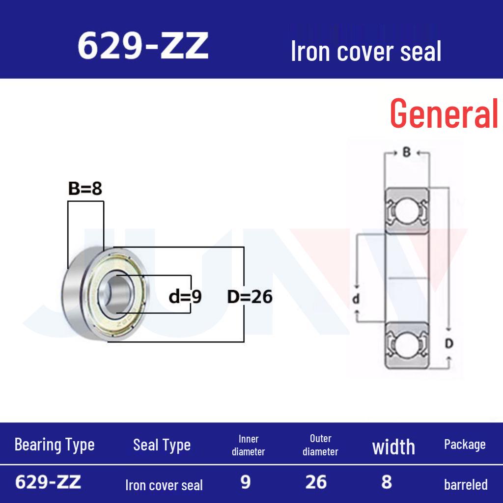 High-Speed Miniature Bearings 623-629 for Toys and Motors (ZZ/RS)
