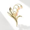 Korean Style Freshwater Pearl Flower Brooch - Fashionable Wind Chime Corsage Pin for Suit Coats