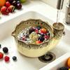 Beeren-Spülkorb Keramikschale mit Sieblöchern Selbstrotierendes Vortex-Design Küchen-Obst-Reinigungswerkzeug Spülen für Beeren Gemüse Blaubeeren