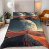 Astronaut Duvet Cover, Sci - Fi Space 3D Bedding Set Microfiber Quilt Cover with Zipper for Girls Boys Children Bedroom Decor