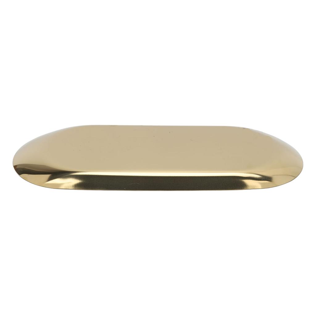 Oval Jewelry Tray Mirror Reflection Vacuum Plating Oval Decorative Tray Glossy Oval Nail Storage Tray for Jewelry