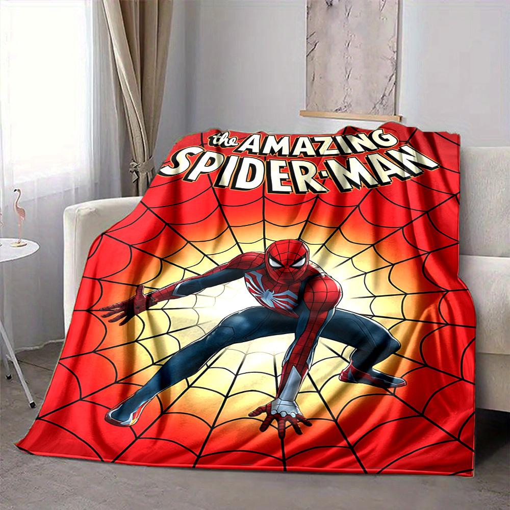 1pz Coperta Morbida e Calda tipo Flanella di Spider-Man, Accogliente per Divano, Letto, Ufficio e Viaggio, Versatile per Tutte le Stagioni, Regalo di Natale