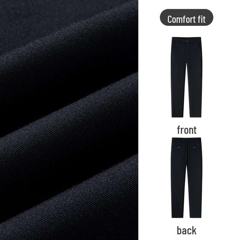 MONTAGUT Men's Plush Lined Mid-Waist Business Casual Trousers