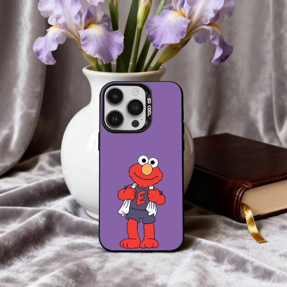 C-Cartoon R-Red cute A-Elmo-O  Phone Case For iPhone17,16,15,14,13,12,11 Plus,Pro Max Black Candy silver phone case