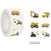 Non-Toxic 500Pcs Construction Vehicle Sticker Roll For Kids - Reward Stickers Teacher Supplies Party Favors Labels & Educational Toys