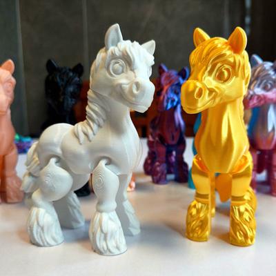 3D Printed Horse Figurine Movable Joints Pony Statue Stress Relief Fidget Toy Educational Animal Model Desktop Decoration Ornament