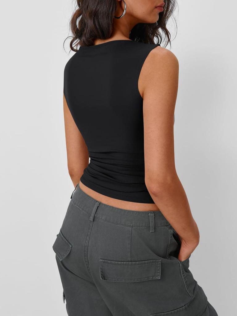 2025 Spring/Summer Sexy Slim-Fit Y2K Sleeveless Vest for Women