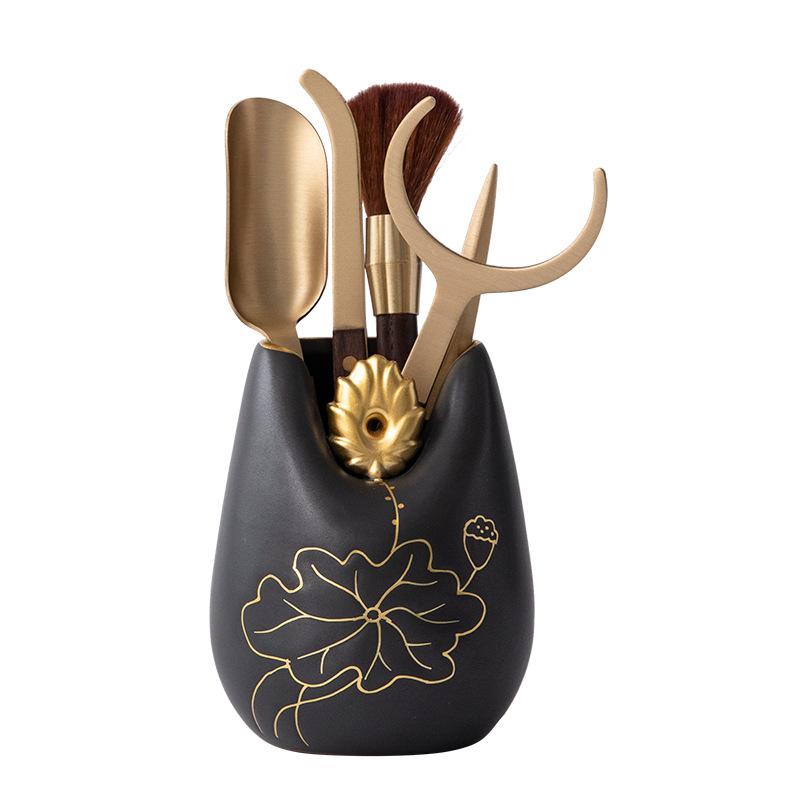 High-end Creative Tea Set Accessories Six Gentlemen Set Household Kung Fu Tea Ceremony Supplies Tea Clip Teaspoon Cup Fork Pot Pen
