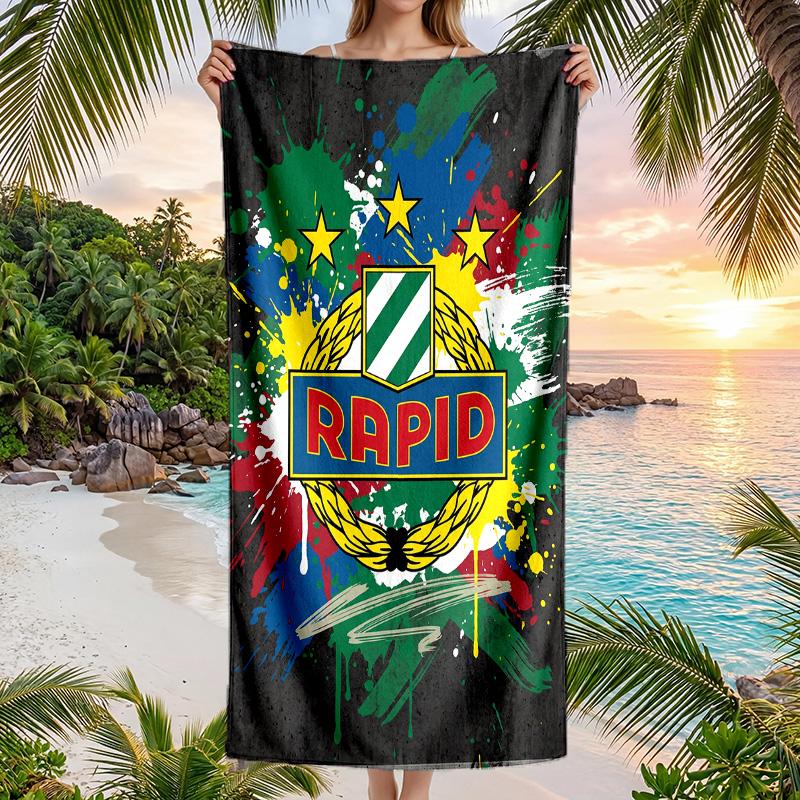 Asciugamano da Spiaggia Rapid Wien FC ad Asciugatura Rapida in Microfibra Assorbente Portatile da Viaggio per Nuoto
