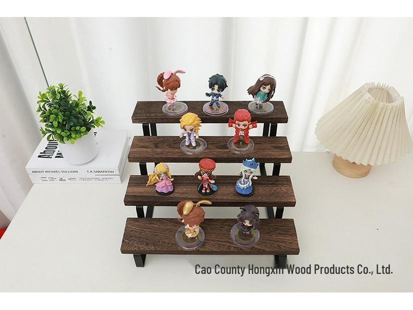 Four-Tier Iron and Wood Display Rack for Desserts and Aromatherapy Essentials