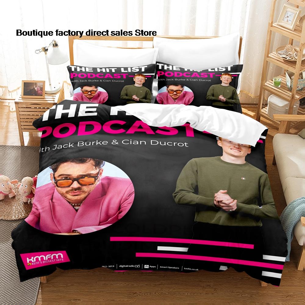 Cian Ducrot Pattern Bedding Set 3pcs Duvet Cover Pillowcase Lightweight Microfiber Bed Linen Home Bedroom Decor For Music Fans