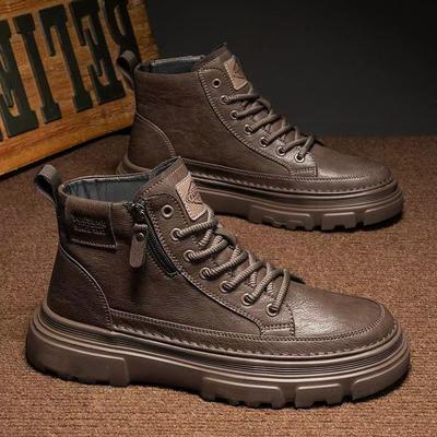 Soft Sole Soft Sole Autumn New Martin Boots Retro Men's Shoes High Top Leather Shoes Non-slip Shoes Casual Short Boots