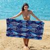 Red White Stripe Lobster Plate Beach Towel Funny Food Theme Quick Dry Microfiber Towel For Summer Pool Travel