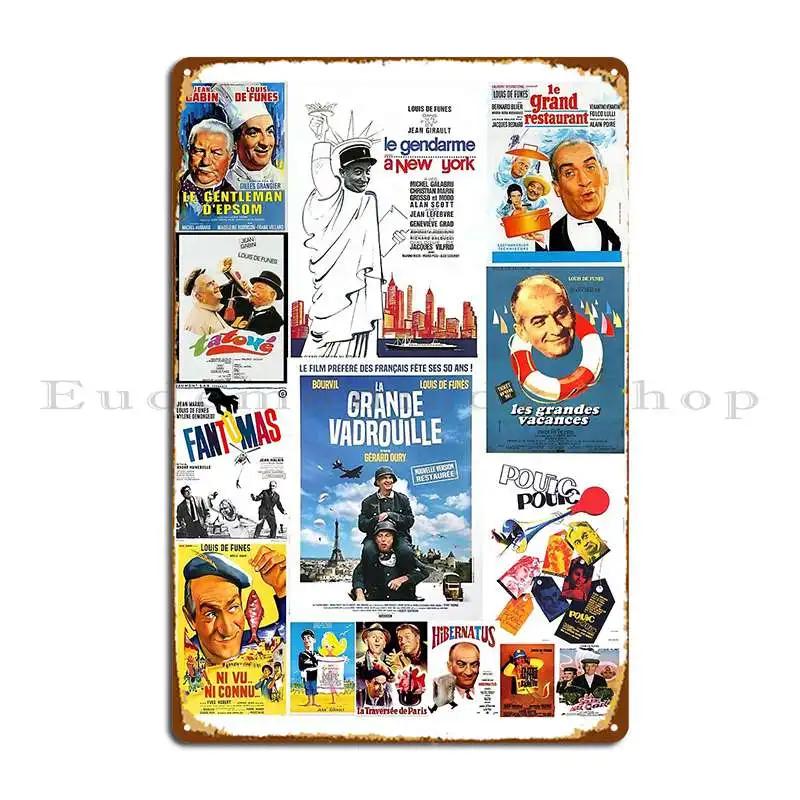 

Металлическая табличка с подборкой фильмов Луи Де Фюнеса, Железные таблички, Декор для стены, Дизайн Кинотеатра, Жестяная табличка, Постер 20x30cm（7.8x11.8inch）