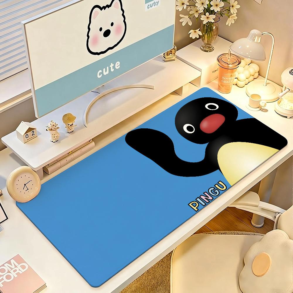 Cartoon cute P-Pingu Mouse Pad Square Office Gaming Desk Mat Waterproof Non-Slip Rubber Decorative