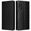 For Cubot X70 Case Rhombus Imprinted PU Leather Magnetic Auto-absorbed Phone Cover