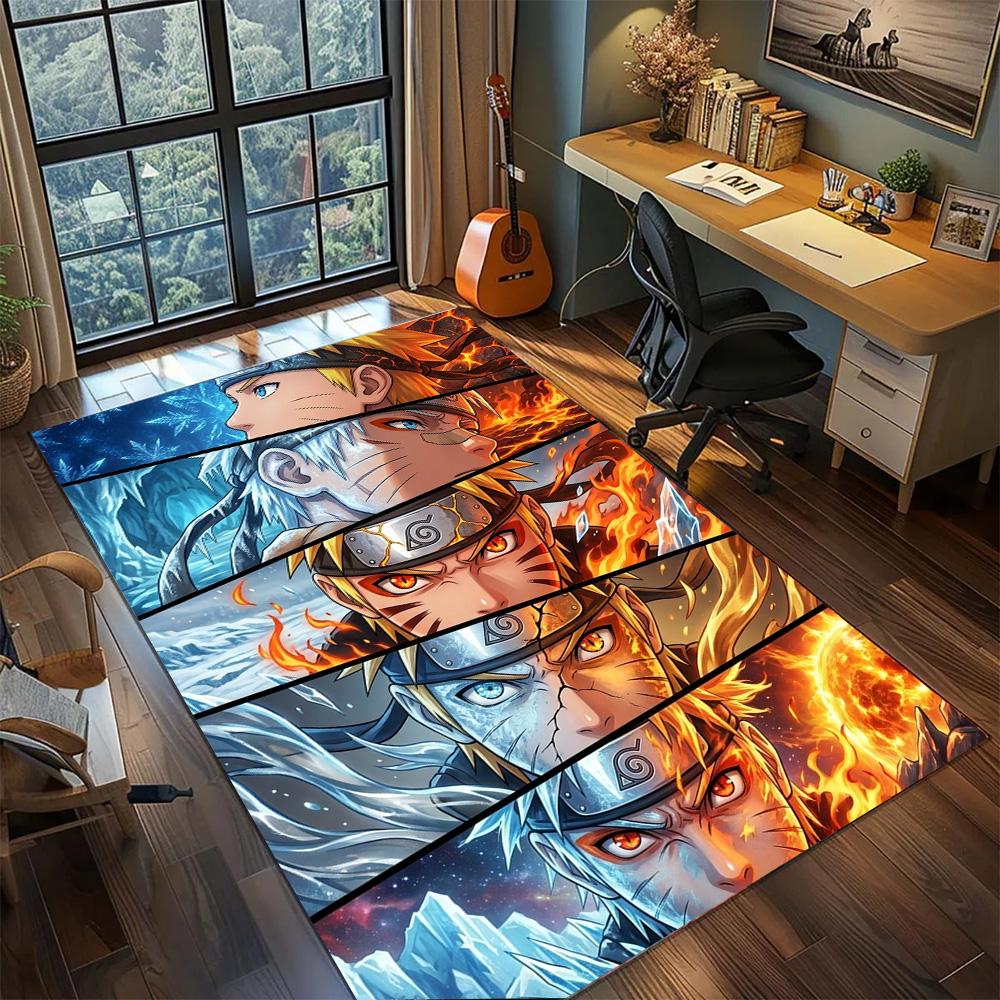 Akatsuki Organization Rug Carpet Large Area Rug Non Slip Washable Floor Mat for Gamer Room Decor