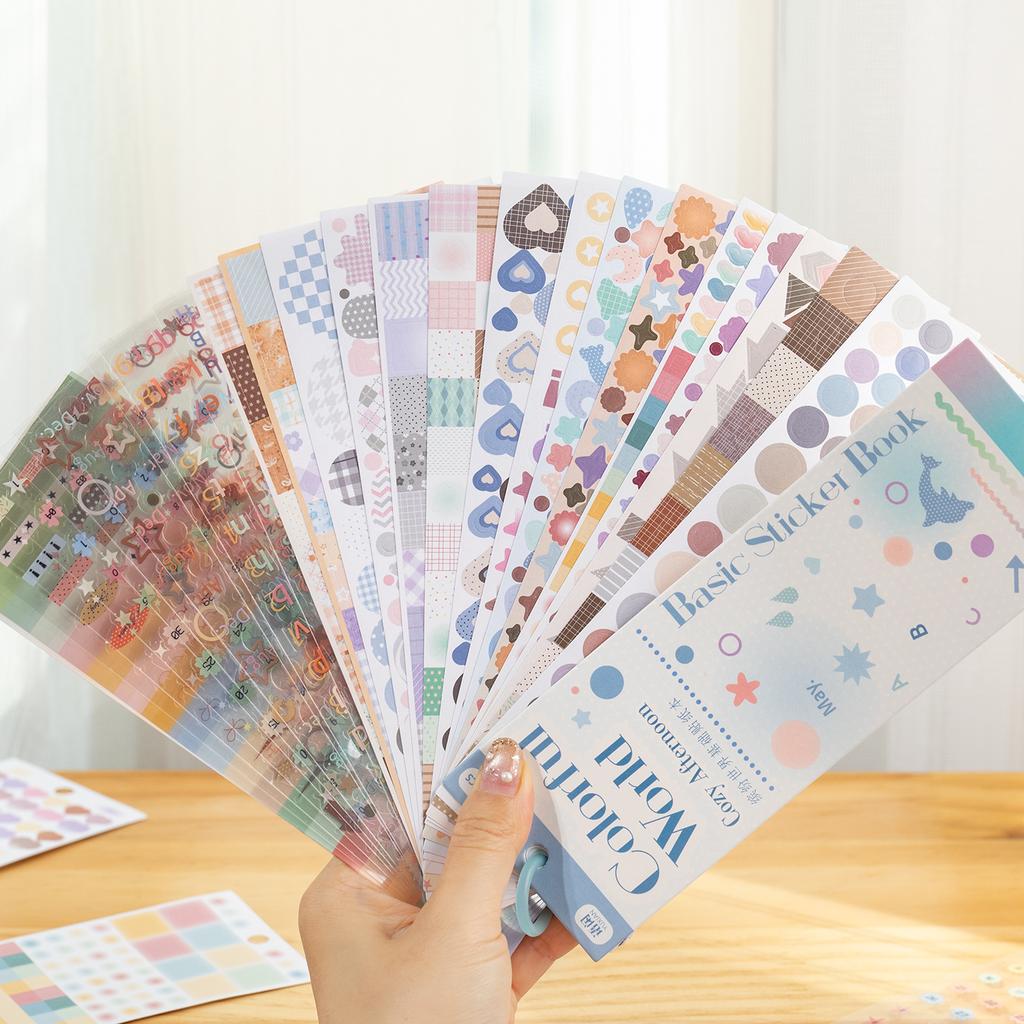 25sheets Kawaii Ins Multi material die-cutting sticker book DIY handmade scrapbook aesthetic decoration stationery sticker