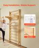 Swedish Ladder Wall Gym, 10-Level Solid Wood Indoor Jungle Gym, 220lbs Loading Indoor Playground Climbing Ladder for Kid Adults, Gymnastic Stall Bars