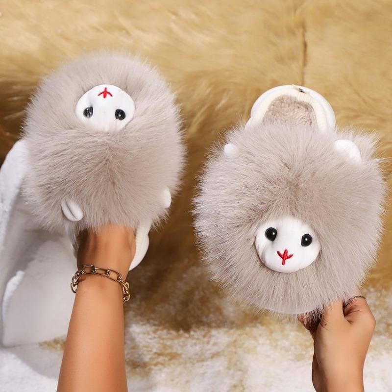 Moda 2024 Pantofole Calde e Pelose con Simpatico Cartone Animato Alpaca da Donna Invernali Nuove Pantofole da Interno Morbide in Camoscio Casa Casual Pantofole di Cotone da Donna