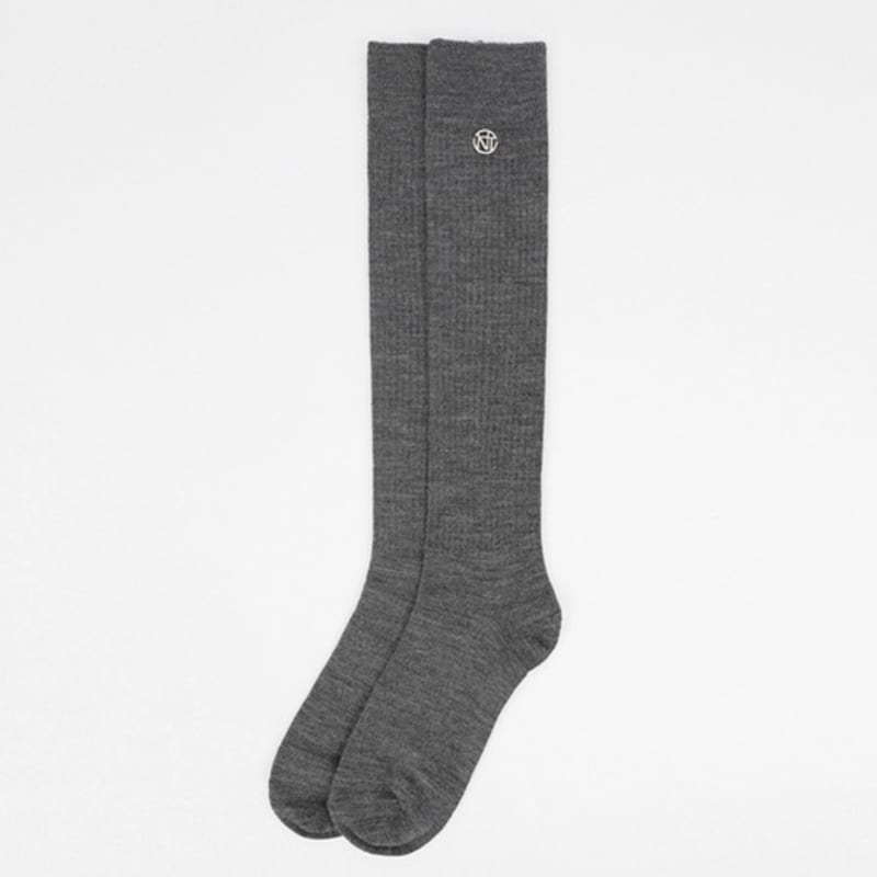Nitina Emblem Wool Blend Knee Socks M/GY