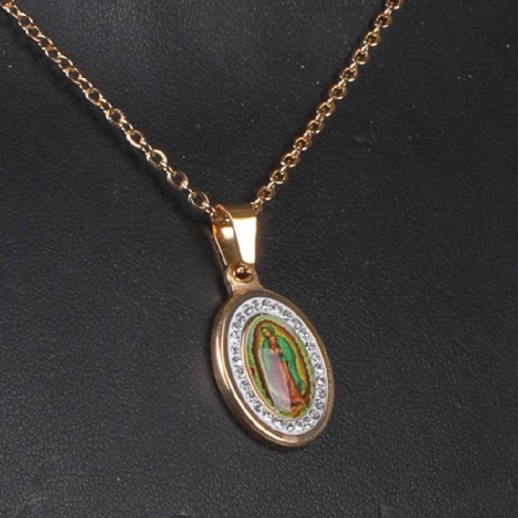 Graceful Stainless Steel Necklace Women Religious Statement Necklace Comfortable Chain Necklace for Religious Activity