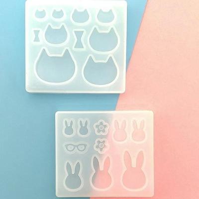 Cute Cat Rabbit Shape Pendant Resin Mold Silicone Mold Epoxy Mold Jewelry Making Supplies DIY Tools