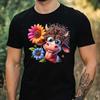 T-Shirt Men Funny Cow Motif Cotton Size XS To 5XL