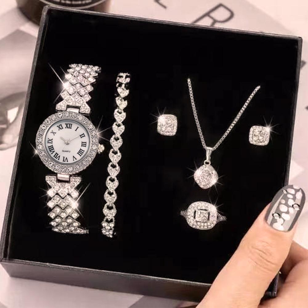 Women's 5-Piece Fashion Watch Set with Picture Box – Classic Hot Style