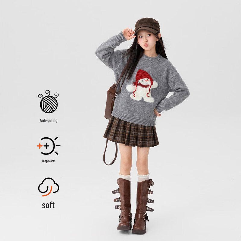 ZuoXi Girls' Angora-Style Jacquard Knit Pullover