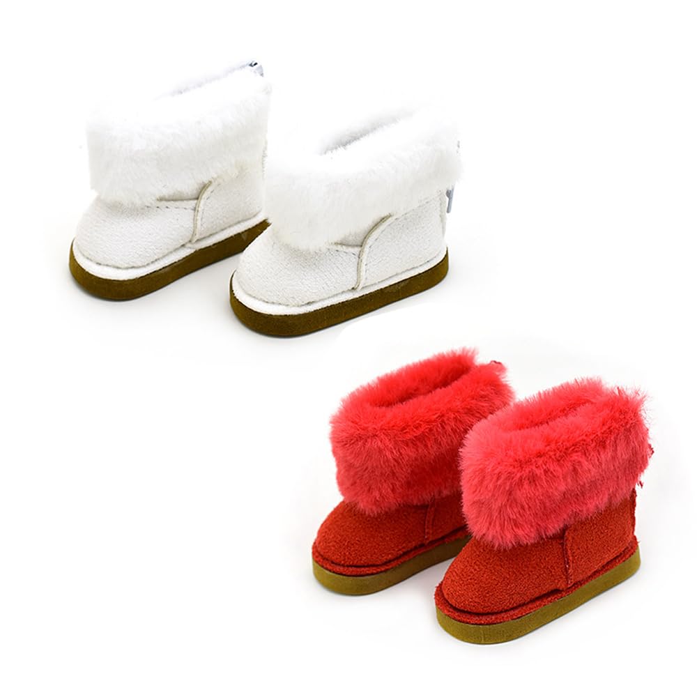 

niannyyhouse 20cm Plush Snow Boots, 1/6 BJD, 30cm Jointed Doll, Shoes, Approx. 5.2cm Long, Dress-Up Accessories (a-2)