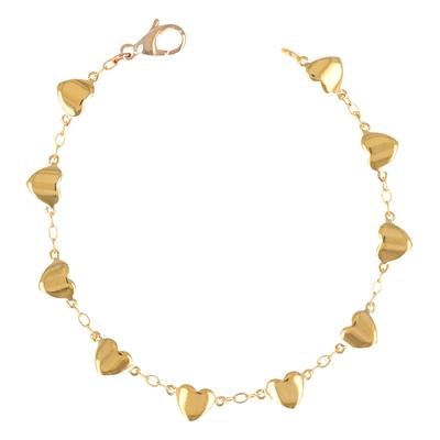 [R3133] - Gold Plated Bracelet 'Love' - 19 Cm 7x7 Mm