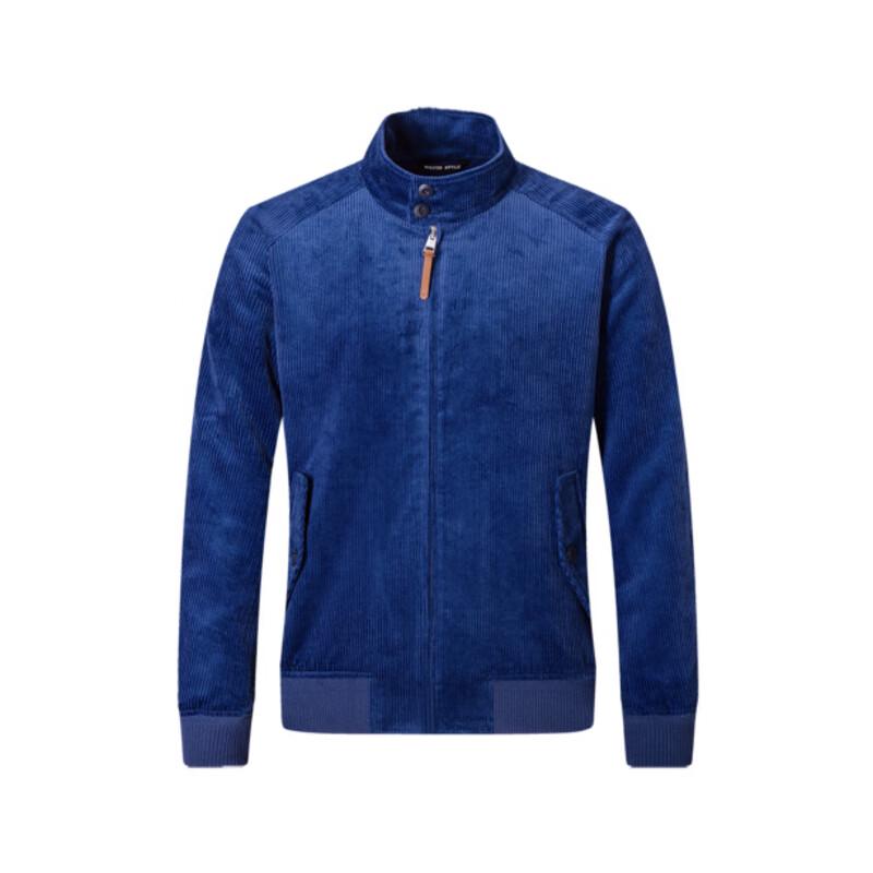 SEPTWOLVES Men's Corduroy Stand Collar Jacket with Wolf Cub Pattern