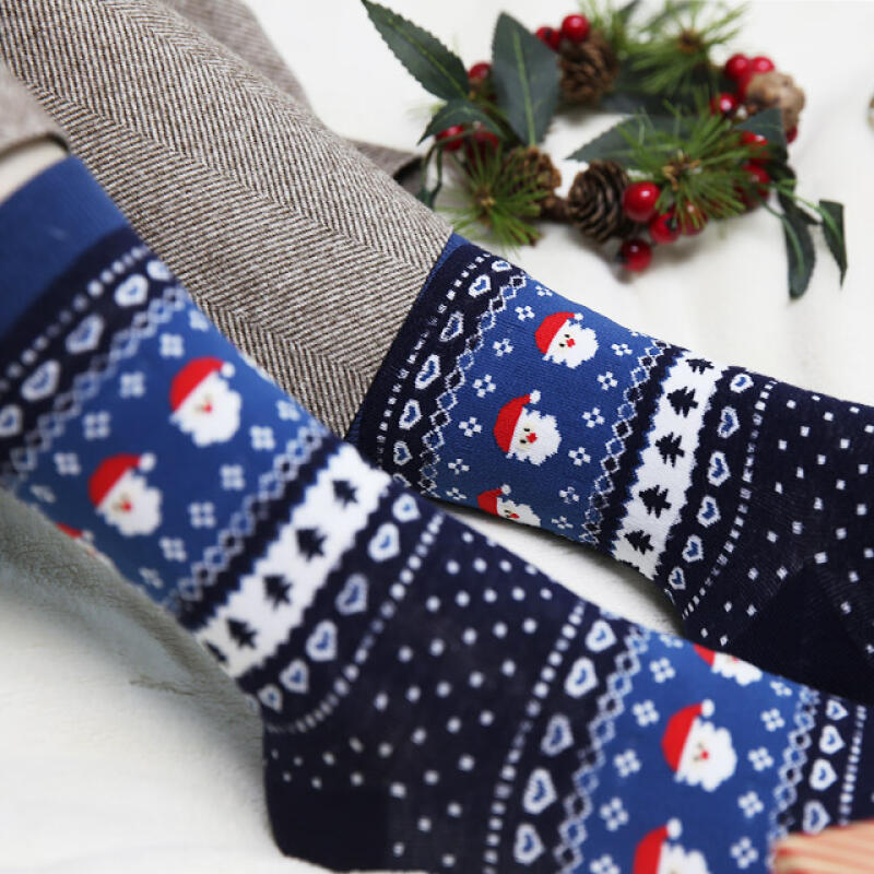 Emotional Santa Women s Christmas Socks Red