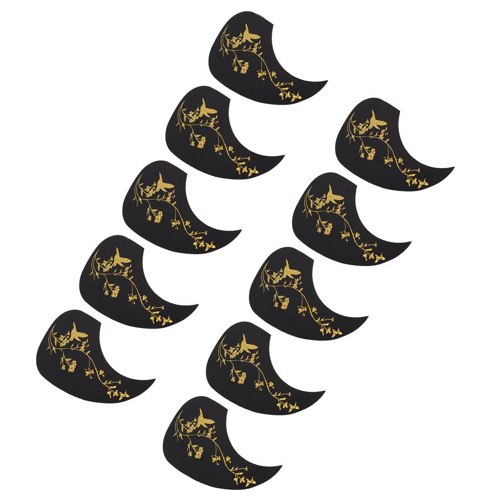 10Pcs Acoustic Guitar Pickguard Butterfly Pattern Drop Shape Guard Plate PVC for 40in 41in Gold